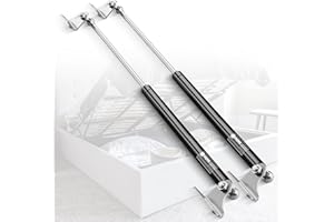 IAQWE 36 Inch Gas Struts Shock 300LB/1334N Lift Support with L-Type Mounts for Boat Cover RV Bed Storage Heavy Duty Toolbox Lid Trash Bin Trap Door Trailer Floor Hatch, 2Pcs (Application: 285-315lb)