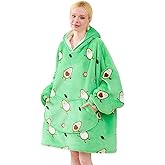 Moinlizy Blanket Hoodie Oversized Wearable Hooded Blanket for Adult Women and Men with Pocket Thick Sherpa Hoodie