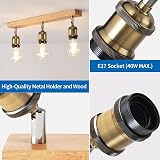 ANWIO Retro Ceiling Light Fitting 3 Way E27 Adjustable Golden Spotlight view 2