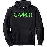 Gamer Heartbeat Video Games Gaming Teenager Graphic Pullover Hoodie