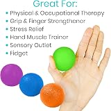 Vive Squeeze Balls Hand Therapy Grip Strengthener Set 4 Levels 5 cm view 4
