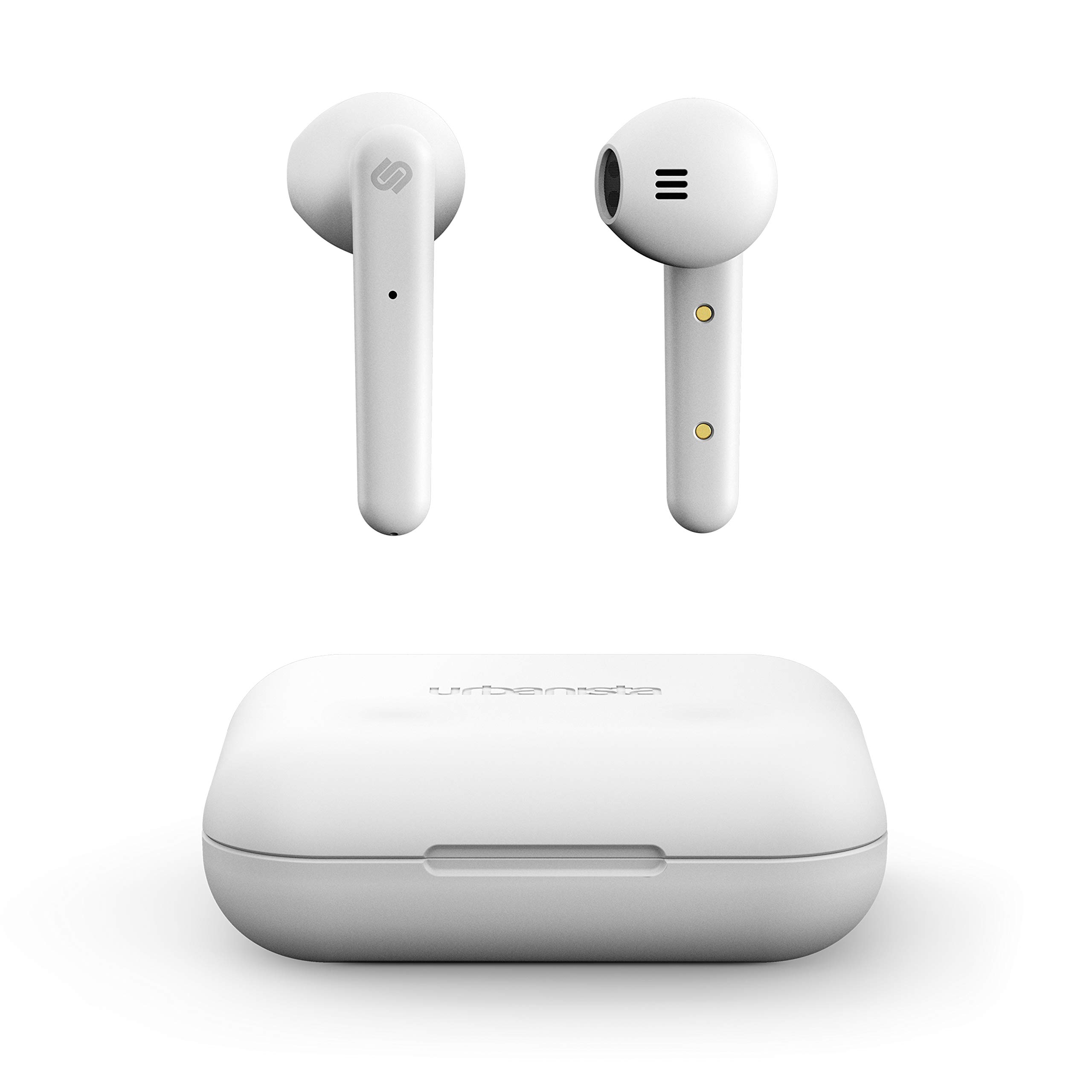 Urbanista Stockholm True Wireless Earbuds 14H Playtime Bluetooth 5.0 with Charging Case, Touch Controls & Dual Mic Earphones Compatible with Android and IOS - White