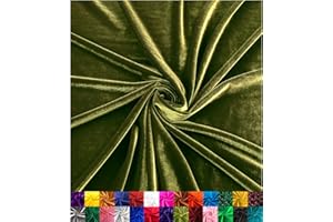 Barcelonetta | Stretch Velvet Fabric | Luxury & Soft | Velvet Fabric | 60" Wide Roll | 10% Spandex | Sewing, Apparel, Upholstery (Olive, 1 Yard)