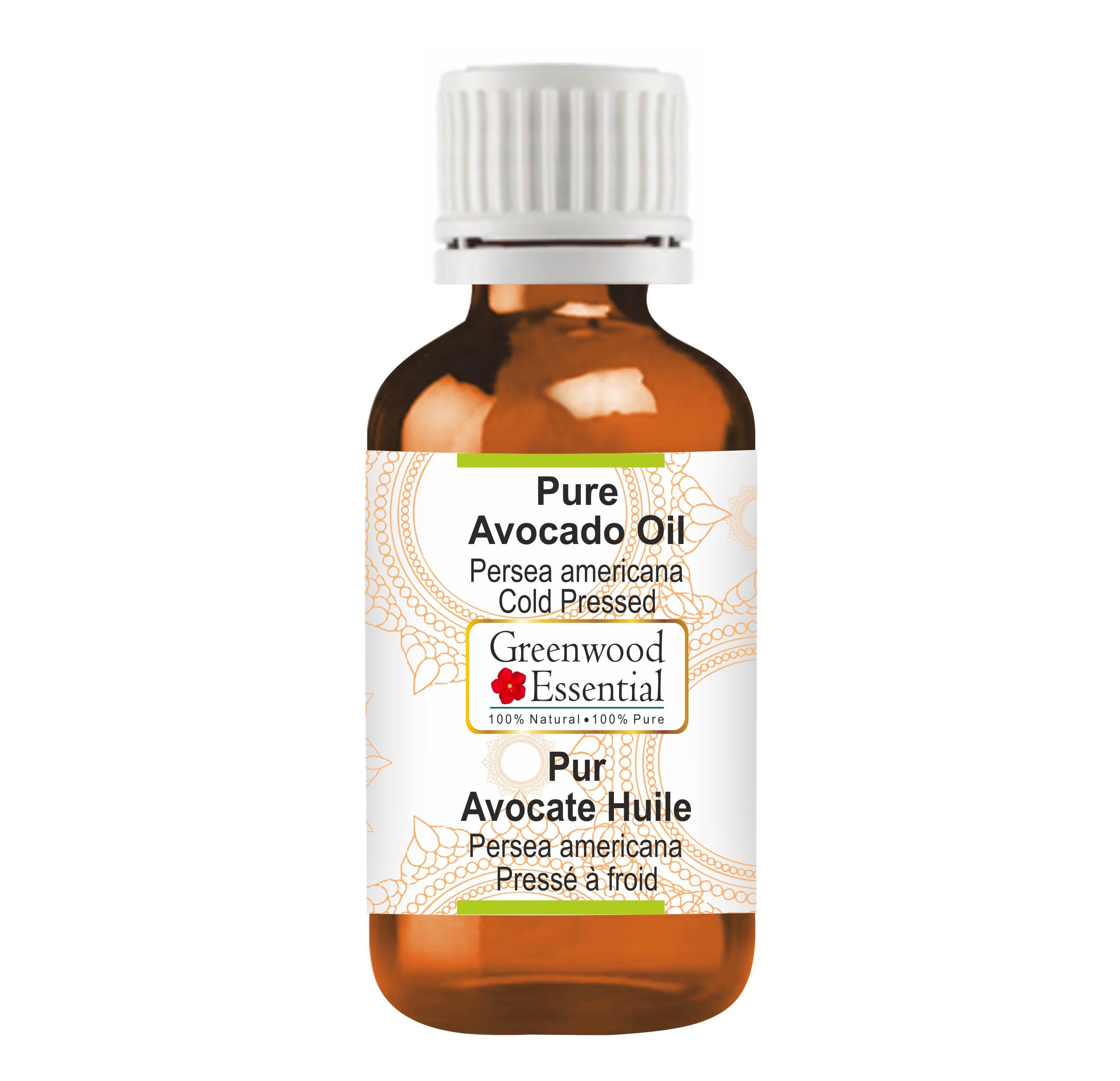 Greenwood Essential Pure Avocado Oil (Persea americana) Cold Pressed Natural Therapeutic Grade 30ml (1 oz)