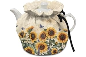 HUISEFOR Sunflower Tea Cosy for Teapots Yellow Tea Kettle Dust Cover Keep Warm Teapot Covers for Home Kitchen Party Decoration 2025