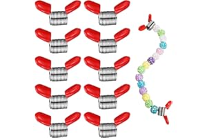Zheigaoxea 10PCS Spring Clamps Stopper for Jewelry Making, Soft Flex Bead Clamps, Bead Line End to Prevent Beads from Falling
