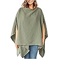 Konssy Muslin Nursing Cover for Breastfeeding, 360° Full Privacy Breathable 100% Cotton Breastfeeding Cover, Multi-use Carseat Canopy(Fog Green)