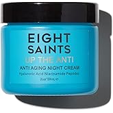 Eight Saints Skin Care Up the Anti Night Cream Face Moisturizer to Reduce Fine Lines and Wrinkles, Natural and Organic Anti Aging Cream For Face & Neck with Niacinamide and Hyaluronic Acid, 2 Ounces