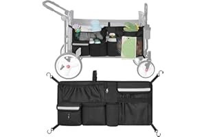 ORKELS Stroller Wagon Cargo Net, Compatible with WONDERFOLD All W-Series Models, Stroller Wagon Accessories Organizer with Multi-Pockets, Large Capacity Mesh Cargo Storage Net (Black)