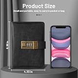 WEMATE Password Book with Lock Alphabetical Tabs 600+ Spaces Black view 2