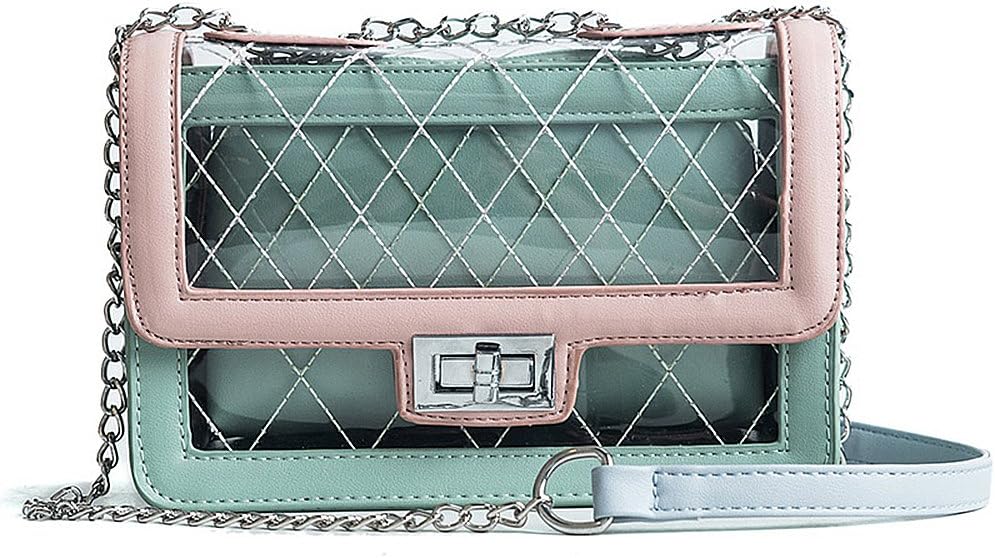 YSMYWM Women Transparent Candy Color Beach Handbag Jelly Bag Girls Mini Chain Shoulder Bag Crossbody Bags Messenger Bag Purse