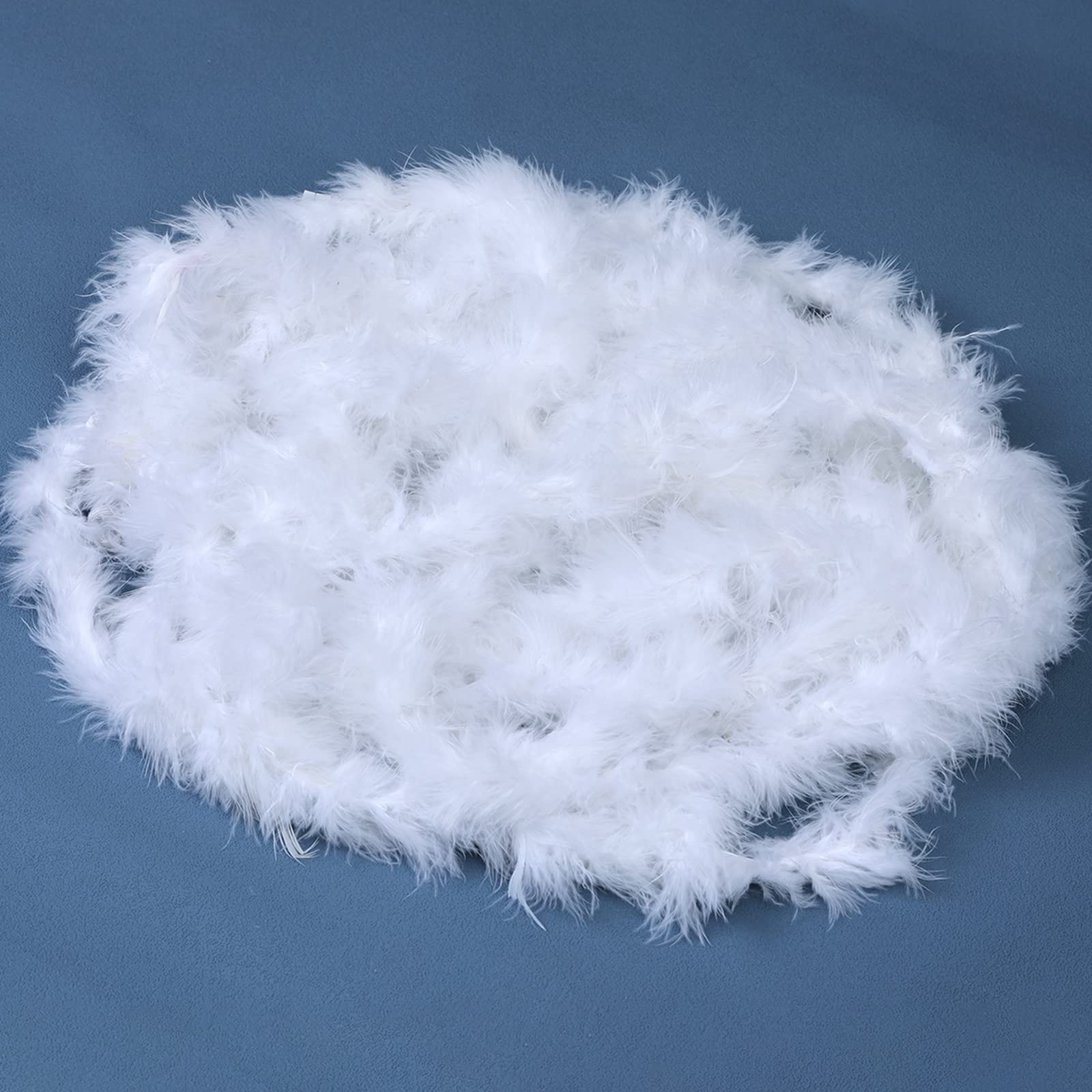 5Pcs x 2M Christmas Tree White Feather Boa, Fluffy Boa Ribbon, White Christmas Decorations Feather Strip for Xmas Tree Indoor Outdoor Wedding Party Decor