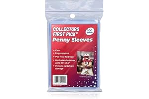 COLLECTOR'S FIRST PICK Premium Penny Sleeves for Trading Cards - Standard Exact Fit - 100 Sleeves, 1 Pack of 100 Sleeves - Clear Inner Sleeves to Protect Pokemon, Magic, Yugioh Baseball Football and Collectible Cards