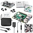 Vilros Raspberry Pi 4 Complete Starter Kit- Includes Raspberry Pi 4 Board, Fan Cooled Case, 64GB Preloaded Micro SD Card and More (2GB, Clear Transparent Case)