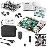 Vilros Raspberry Pi 4 Complete Starter Kit- Includes Raspberry Pi 4 Board, Fan Cooled Case, 64GB Preloaded Micro SD Card and