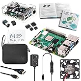 Vilros Raspberry Pi 4 Complete Starter Kit- includes Raspberry Pi 4 Board, Fan Cooled Case, 64GB Preloaded Micro SD Card and 