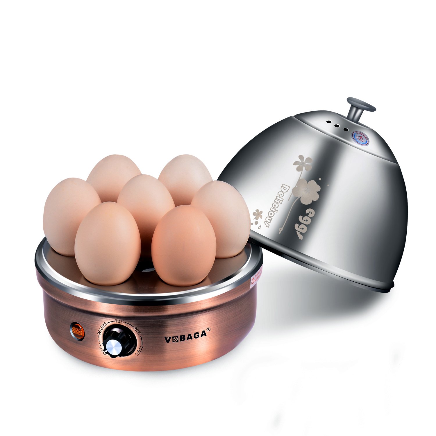 VOBAGA Electric Egg Cooker Poacher Maker Up To 7 Eggs Durable