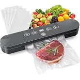 Vacuum Sealer for Food, 4-in-1 Food Sealer Machine Digital Timer | 75kPa Suction, with Digital Timer, 4-in-1 Food Sealer Machine with Seal/Dry/Moist/Pulse Modes, Compact, for Food Storage