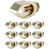 QWORK Direct Burial Ground Rod Clamp, 10 Pack 5/8" Diameter Copper Mechanical Connectors