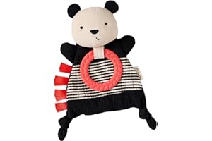 Itzy Ritzy - Bitzy Crinkle Sensory Toy Panda with Crinkle Sound for Babies & Toddlers - Features Soft Braided Teething Ring &
