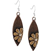 MINACHI Vintage Boho Rustic Flower Sunflower Dangle Drop Earrings Bohemian Summer Jewelry Gift for Women
