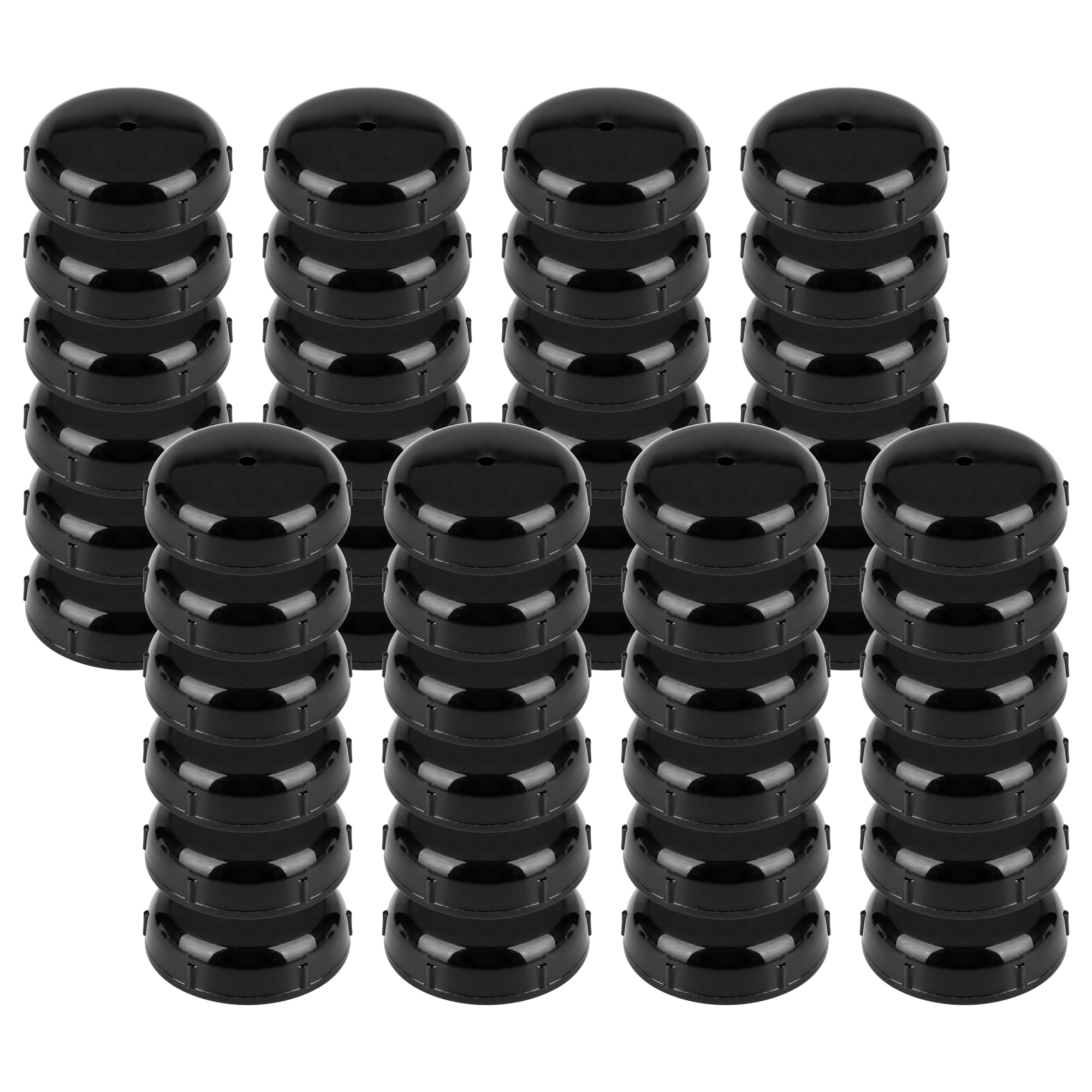 Photo 1 of 48-Pack Wrought Iron Patio Furniture Feet Caps 1-1/2 inch Round Plastic Outdoor Chair Leg Caps, PETOX Patio Chair Leg Caps for Metal Chairs, Patio Furniture Replacement Feet for Chairs & Tables, Black