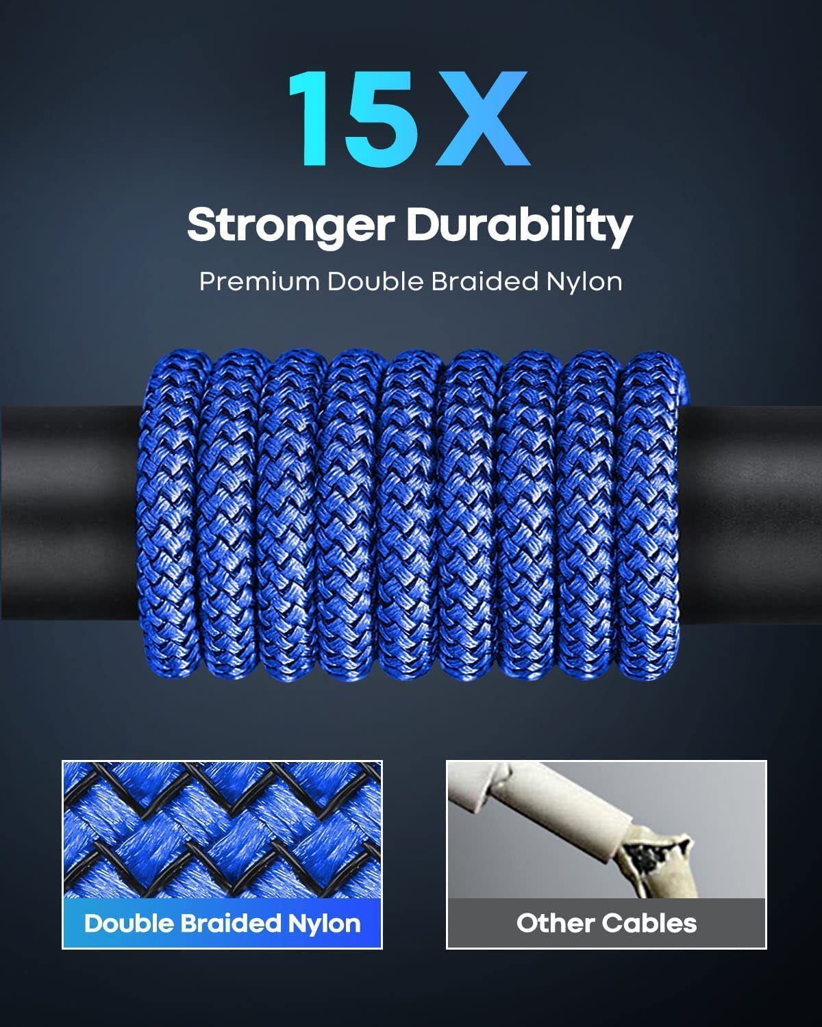 DDIYYI USB Type C Cable Fast Charging (3-Pack 3ft), USB to USB C Cable Braided Charger Cord for iPhone 17 Air 17 Pro Max, iPhone 16e 16/15,15/16 Pro,15/16 Plus,15/16 Pro Max and More USBA to USBC