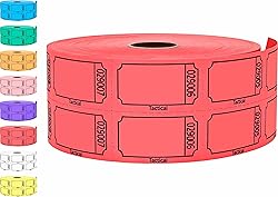Tacticai 1000 Raffle Tickets, Blank, Red