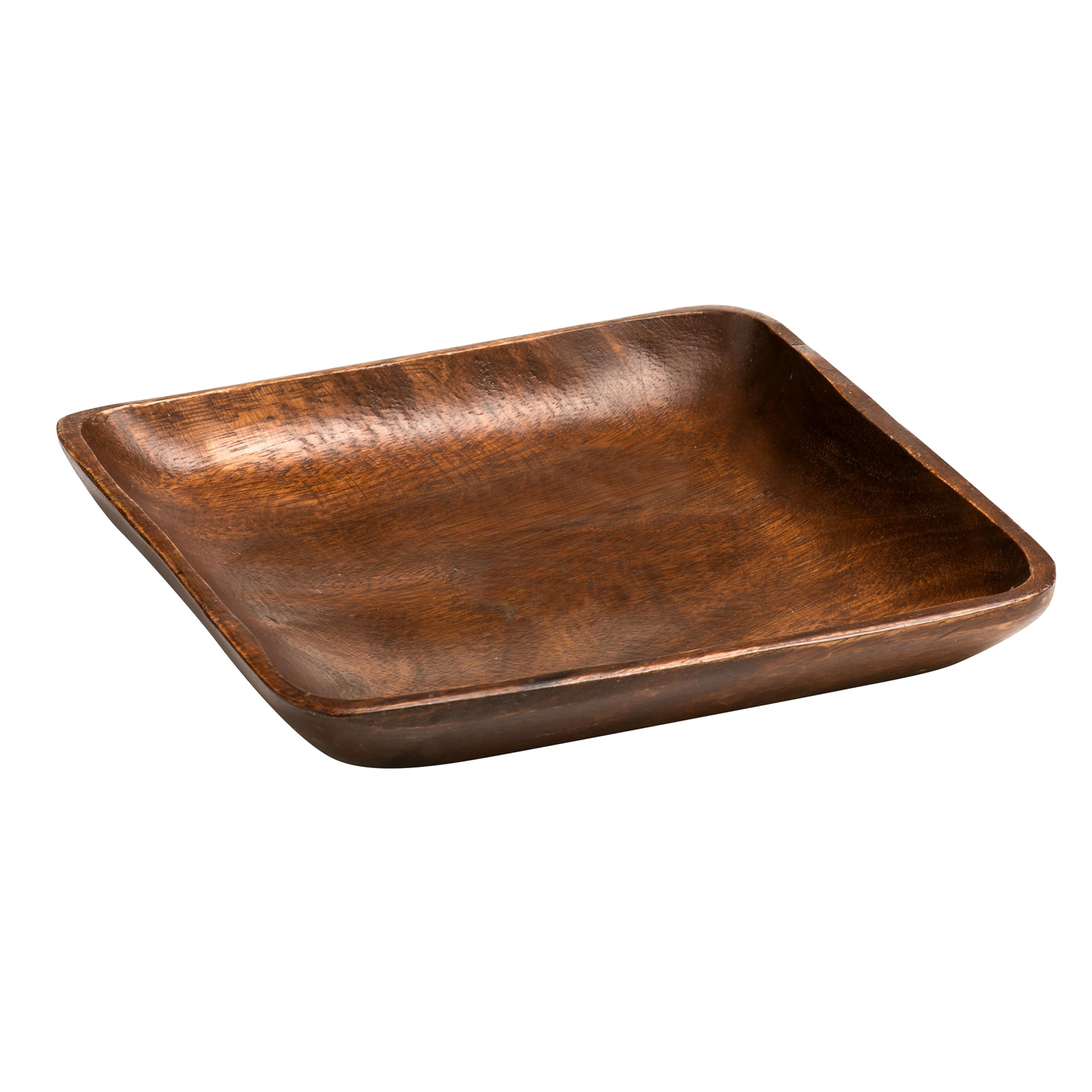 Premier Housewares Acacia Wood Square Serving Dish, Brown, H4 x W25 x D25cm