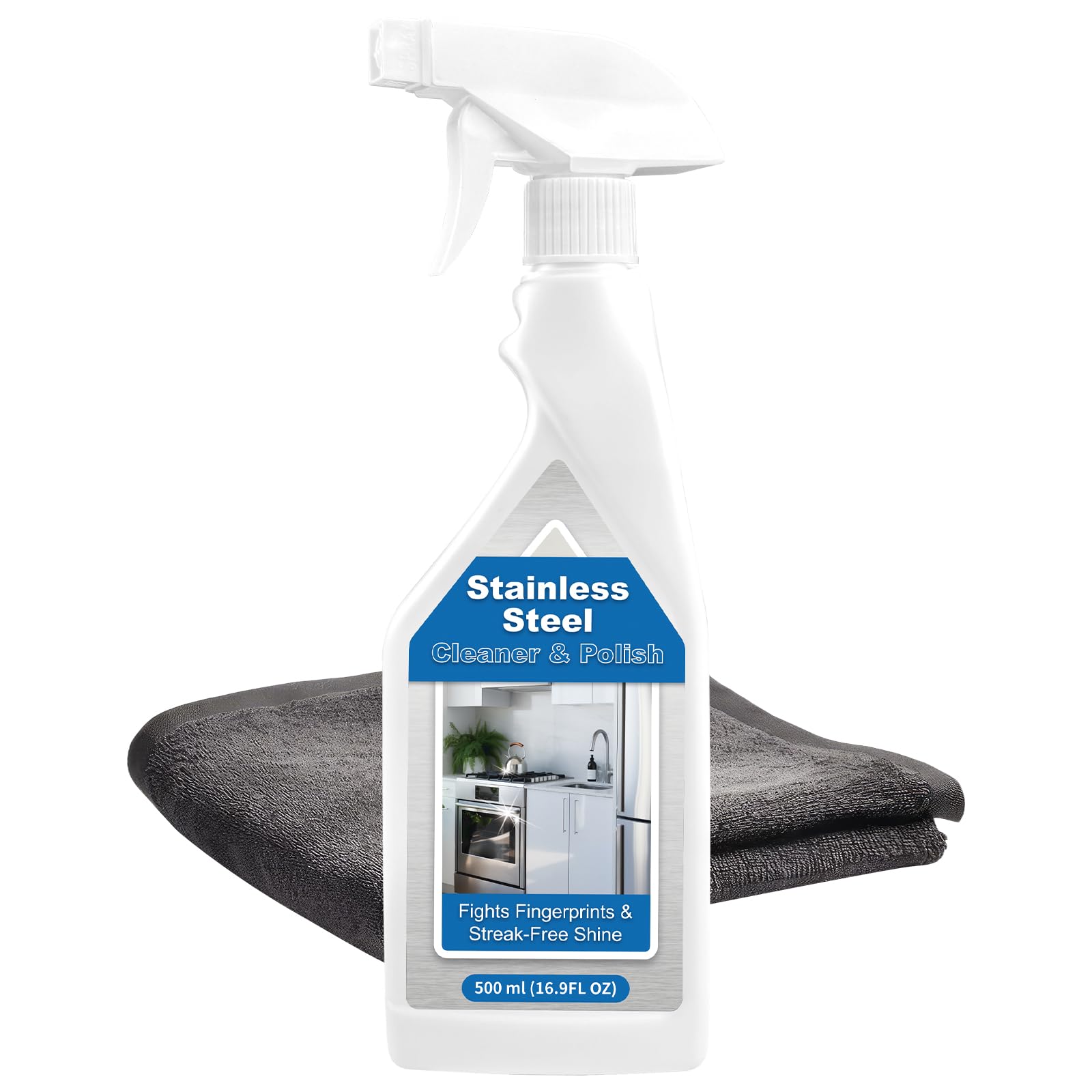 Photo 1 of 300ml Stainless Steel Cleaner and Polish for Appliances – Anti-Fingerprint & Stain Resistant -Free Shine for Refrigerator, Dishwasher, Oven & Grill and More – Easy Application, Microfiber Cloth