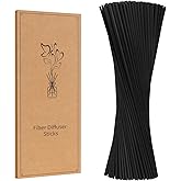 130Pcs Reed Aromatherapy Sticks - 10 Inch Black Fiber Reed Sticks, Aromatherapy Stick Refills for Home and Office - Reed Essential Oil Sticks for Aromatherapy Diffusers