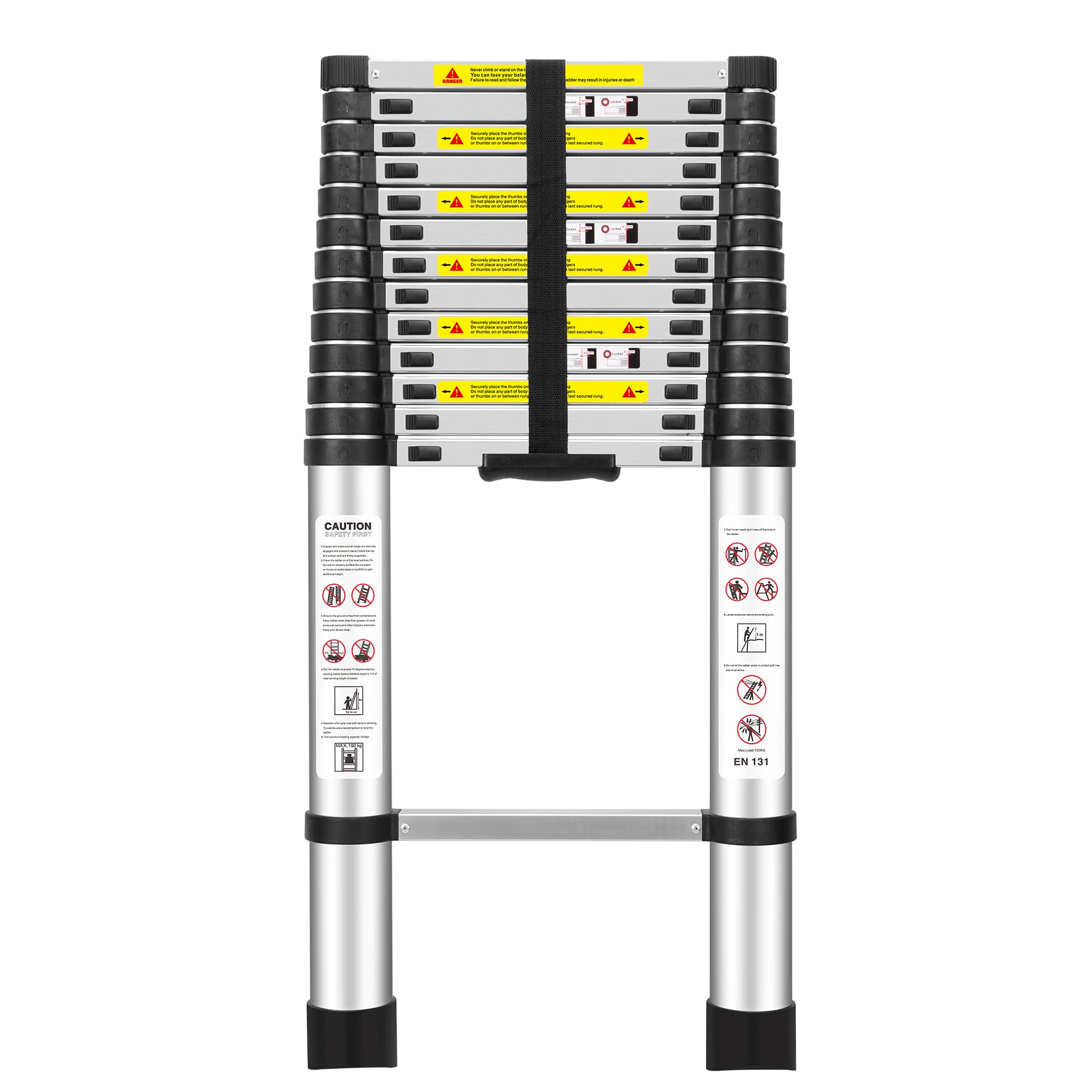 Photo 1 of (15Ft/4.5M) Telescoping Ladders?EN131Standards Multi-Purpose Folding Aluminum Extension Ladder