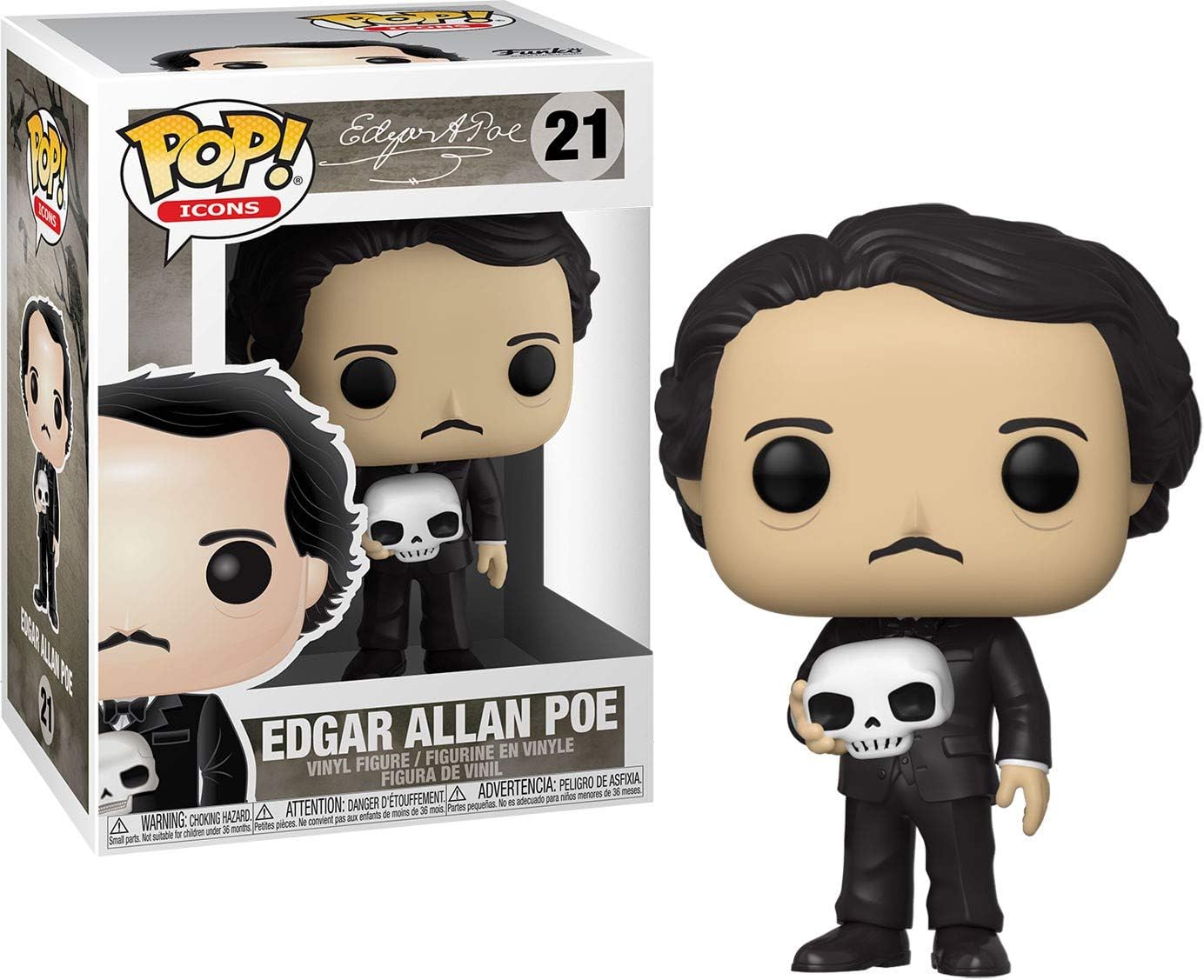 Funko POP! Icons: Edgar Allan Poe Allen Poe With Skull, Edgar Allan Poe, Collectable Vinyl Figure, Gift Idea - Image 5