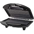 Brentwood Panini Press and Sandwich Maker Non-Stick, 9.75" x 9.75" x 3.75", Black