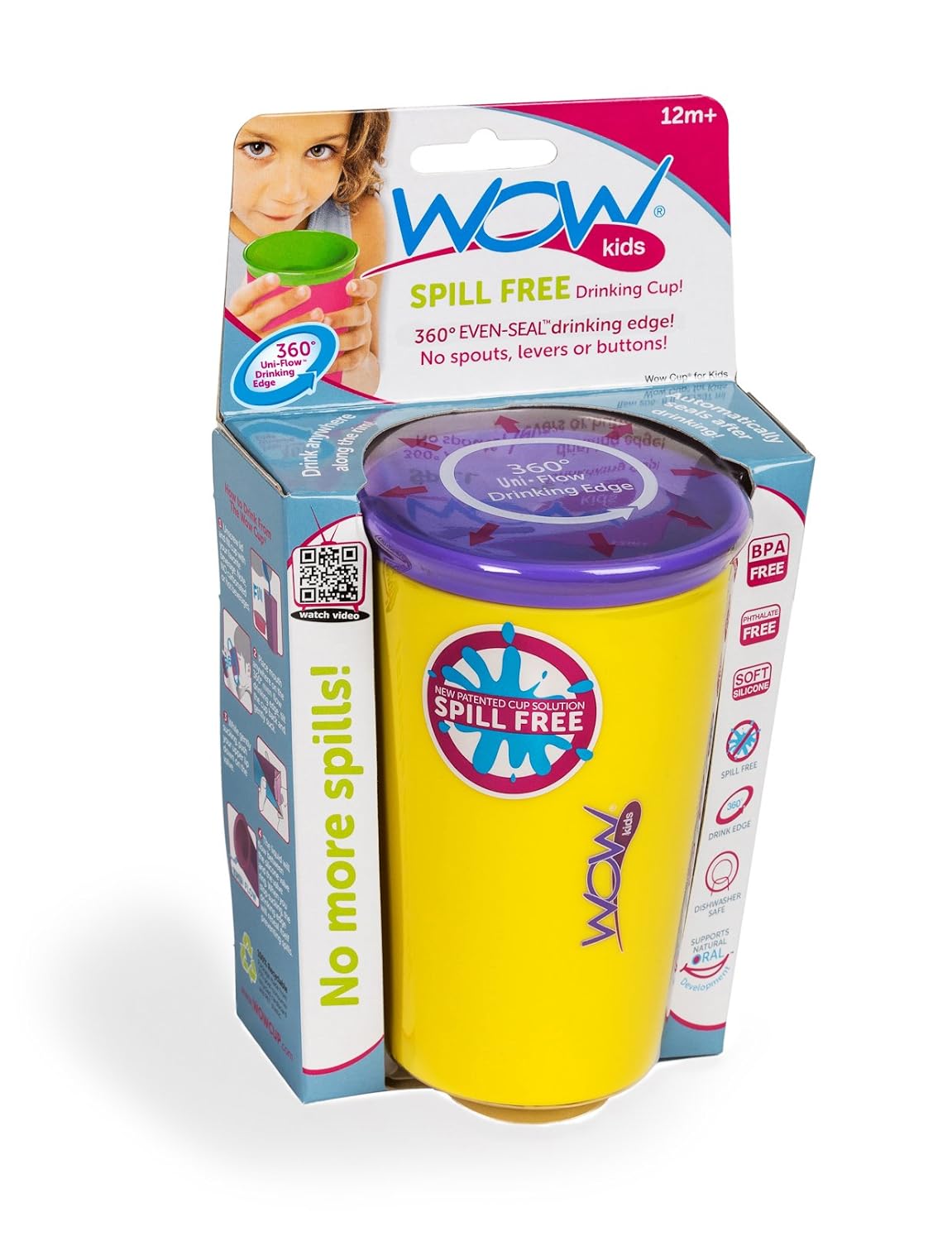 Wow Cup Kids 360 No Non Spill Proof Sippy Anyway Up Trainer Cup Beakers Yellow eBay