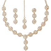 Sunsoul by Touchstone Indian Jewelry Sets for Women Gold Wedding Guest Necklace Set Bollywood Accessories Simple desi Jewellery Statement Pageant Bride Elegant Prom Rhinestone Necklaces