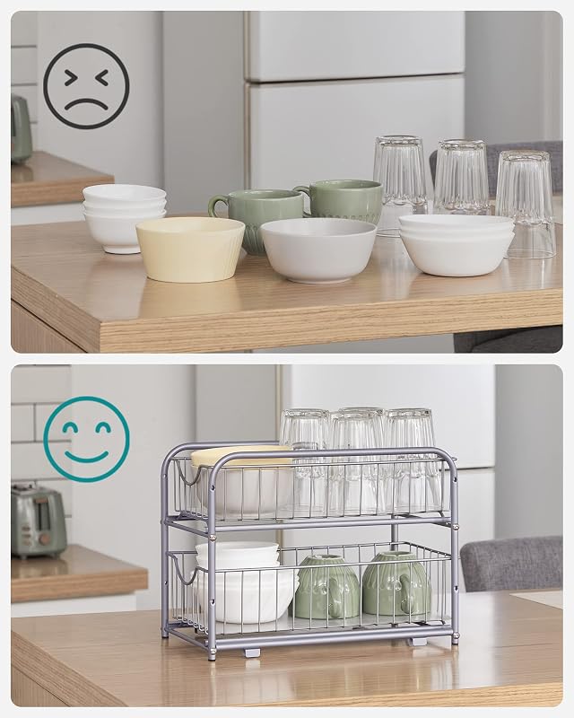 Organizzatore da Cucina, Scaffale a 2 Ripiani Estraibili
