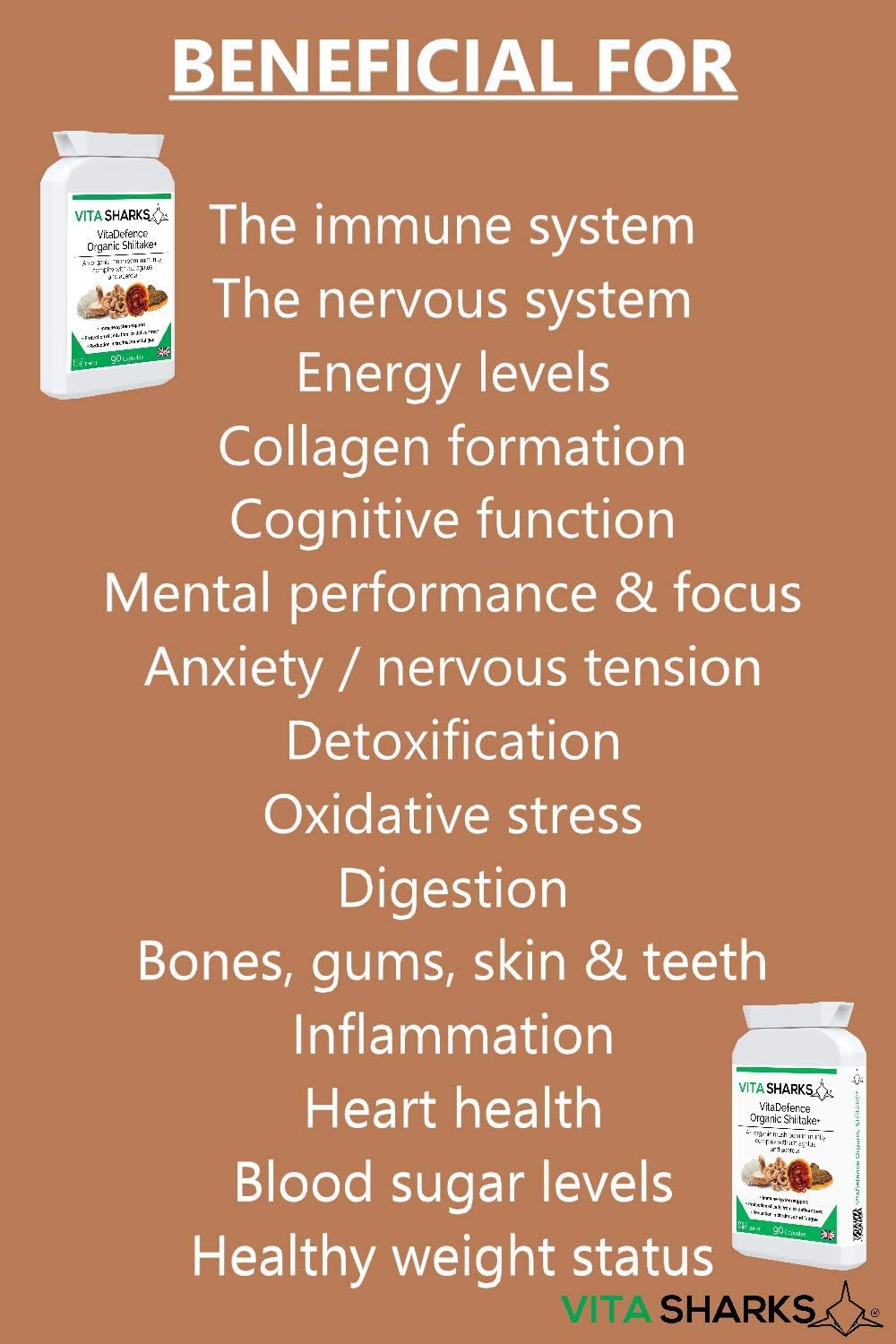 VitaDefence High Strength Vegan Mushroom+ Complex, 90 count (Pack of 1) - Image 4