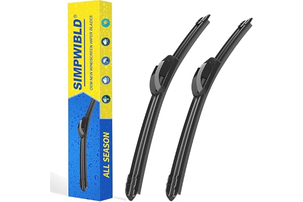 OEM Quality 22 inch + 22 inch SIMPWIBLD Premium All Season Automotive Front Windshield Natural Rubber J-Hook Wiper Blades (2