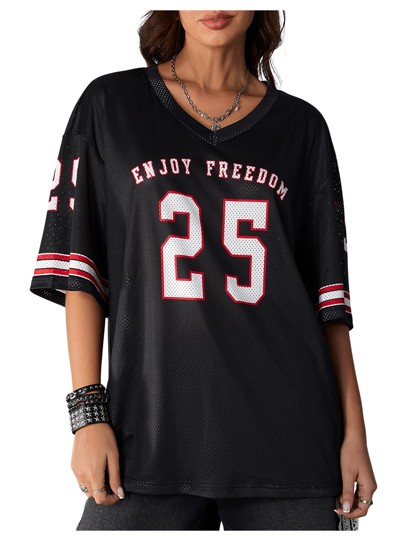 SOLY HUX Jersey Shirts for Women Oversized T-Shirt