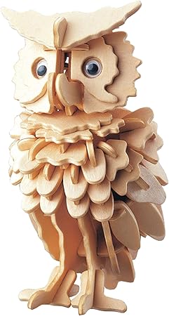 Amazon 3d木製パズル フクロウ ジグソー 教育玩具 模擬動物 Diy クラフト 塗り絵 組み立て モデルキット 頭の体操 Iqゲーム 子供 ティーン 大人への最高のギフト 立体パズル おもちゃ