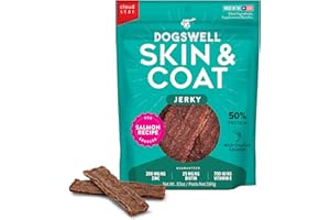 Dogswell Skin & Coat Jerky Dog Treats, Salmon, 10 oz. Bag