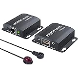 LiNKFOR HDMI Extender 60m/ 192ft 1080P HDMI Repeater with IR Remote Control Over Single RJ45 Cat6/7 Cable Compatible with PC DVD Sky HD Box PS3 PS4 Satellite Box Etc