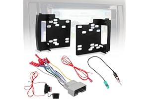 RETEPIF Double DIN Radio Installation Dash Kit with Radio Wire Harness for 2007-2016 Jeep Dodge Chrysler，Aftermarket Radio Dashboard Stereo amp Trim Strip Bezel Bracket Wire Kit