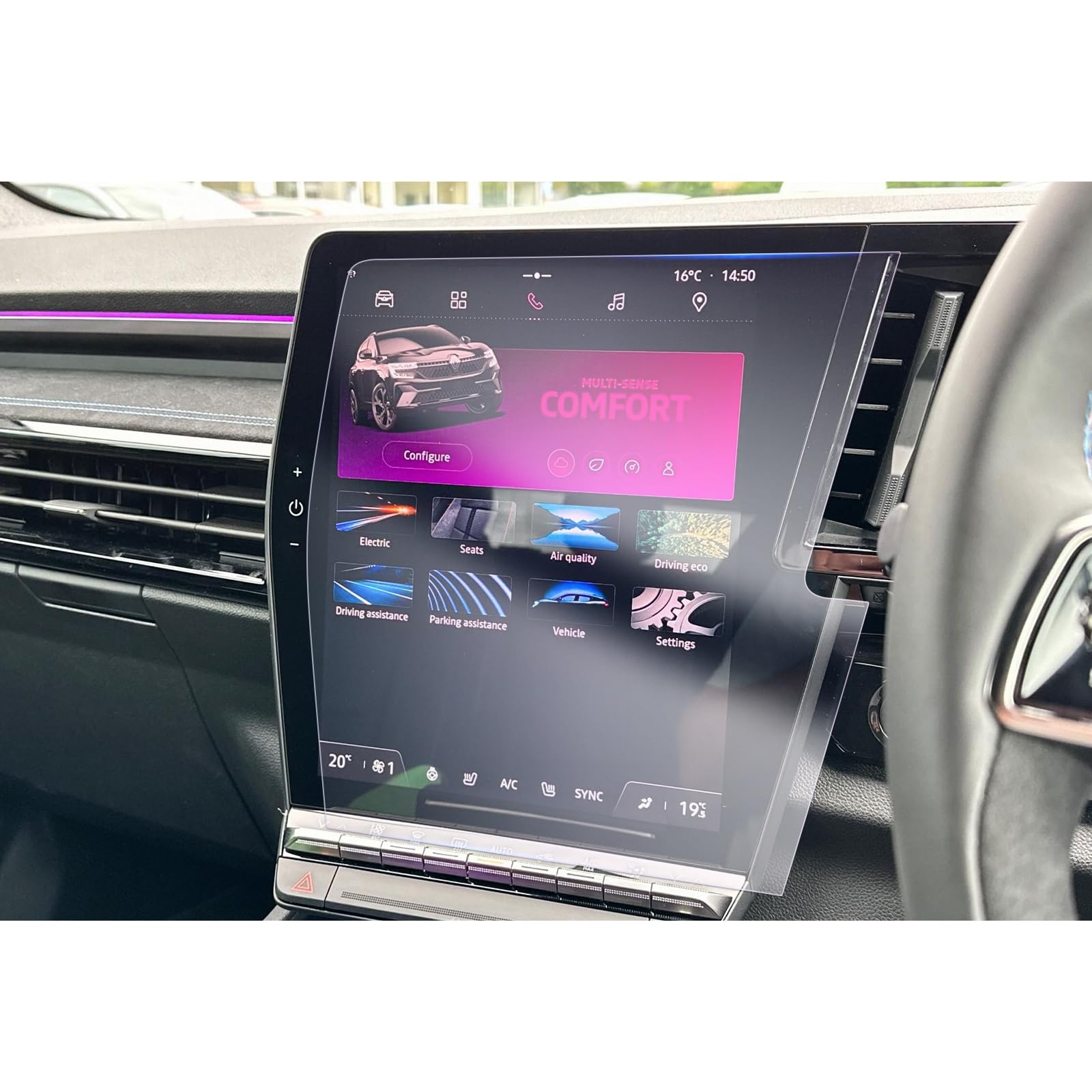 GAFAT Compatible with Renault Austral Alpine/Megane E-Tech/Rafale/Espace 6/Scenic 2023-2025 2026 12" Navigation Screen Protector, Nano Film for 12" OpenR Link, 6H Anti-Scratch (2 PCS)[UK RHD]