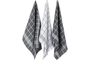 DII Waffle Weave Kitchen Collection, 100% Cotton, Kitchen Set, Gray 8 Piece