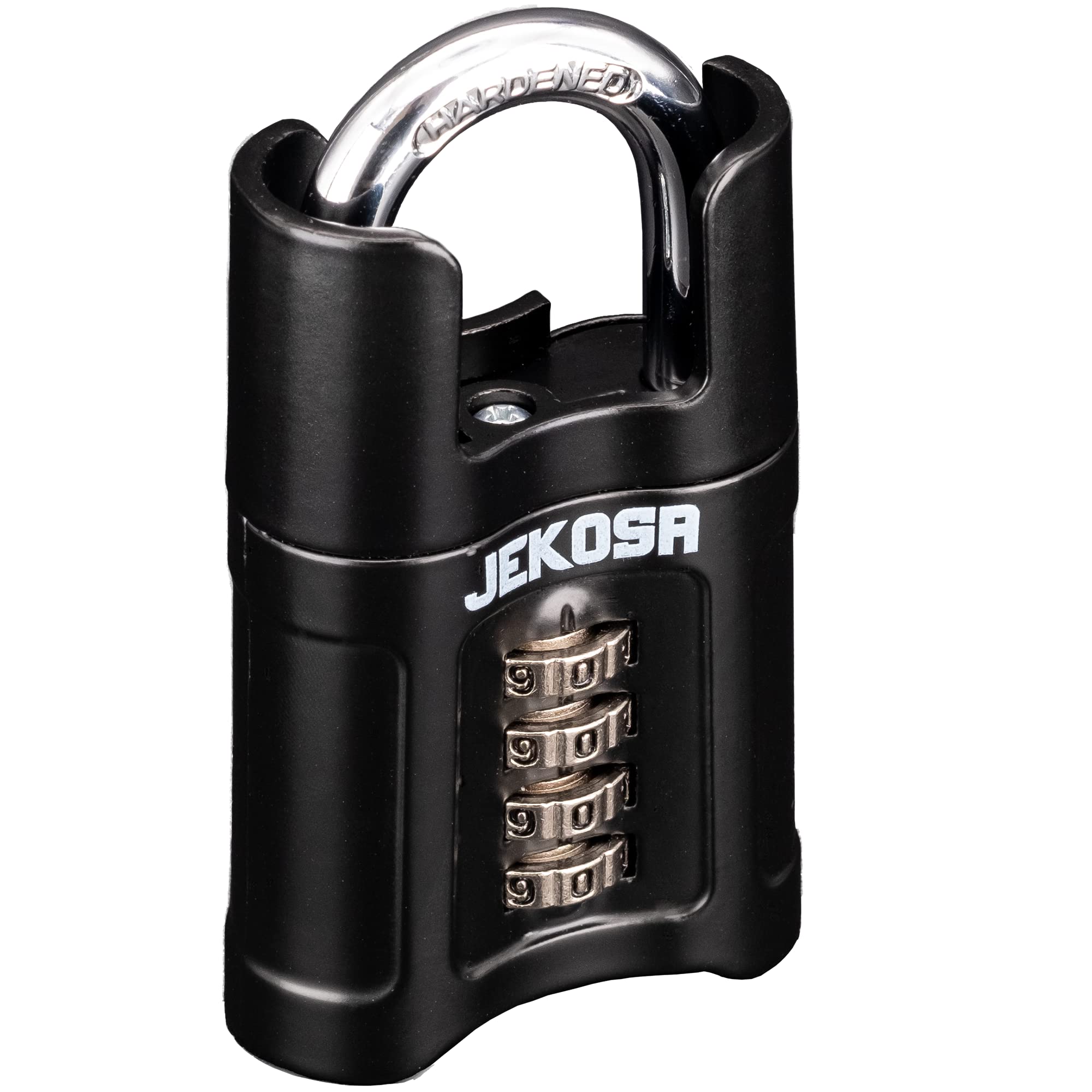 Jekosa® JKS55 [Waterproof] Heavy Duty Combination Padlock Outdoor - [Closed Shackle] - [No Key] 4 Digit Code Lock for Sheds, Gates, Lockers, Hasps
