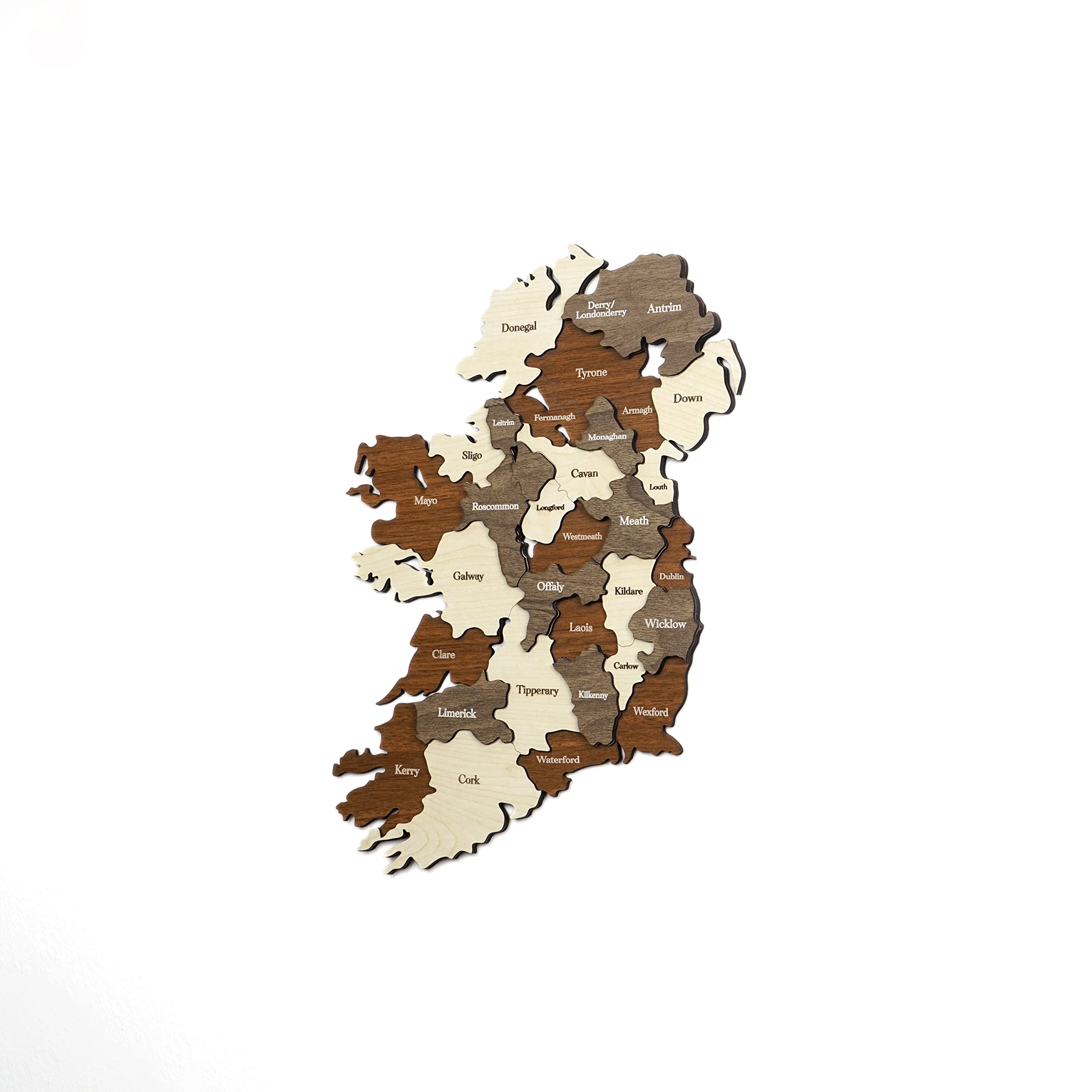 Colorfull Worlds Multilayered Wooden 3D Ireland Wall Art, Gift for Irish Friend, Ireland Wooden Wall Decor, Wall Art for Traveller (60x46 cm | 23.6x18.1 inches)