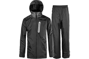 SWISSWELL Men Women Rain Suit Waterproof Lightweight Hooded Raincoat Jacket and Pants for Golf, Hiking, Travel