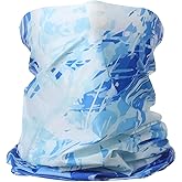 HARFINGTON Summer Cooling Neck Gaiter Sun Protection Face Mask Fishing Neck Gaiter Unisex Sunscreen Breathable Bandana for Fishing Outdoor Sports, Camo Blue-White